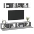 Set de muebles para TV 4 pzas madera contrachapada gris