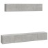 Set de muebles de TV 4 pzas madera contrachapada gris