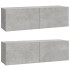 Set de muebles de TV 4 pzas madera contrachapada gris