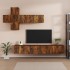 Set de muebles de TV 7 pzas madera contrachapada roble