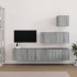 Set de muebles para TV 4 pzas madera contrachapada gris