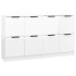 Aparadores 2 uds madera contrachapada blanco brillo 60x30x70