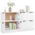 Aparadores 2 uds madera contrachapada blanco brillo 60x30x70