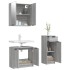 Set de muebles de baño 3 pzas madera contrachapada gris