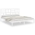 Estructura de cama madera maciza blanco 200x200