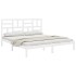 Estructura de cama madera maciza blanco 200x200