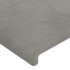 Cabecero con orejas de terciopelo gris claro 203x23x118/128