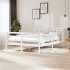 Estructura de cama de madera maciza blanca 140x200