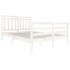 Estructura de cama de madera maciza blanca 140x200