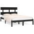 Estructura de cama madera maciza negro Supe King 180x200