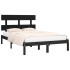 Estructura de cama madera maciza negro Supe King 180x200