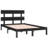 Estructura de cama madera maciza negro Supe King 180x200