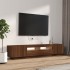 Set muebles TV con LED 2 pzas madera contrachapada roble