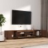 Set muebles TV con LED 2 pzas madera contrachapada roble