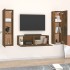 Set de muebles de TV 3 pzas madera contrachapada roble