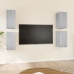 Muebles TV 4 uds madera contrachapada gris Sonoma 30,5x30x60 cm