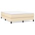 Estructura de cama box spring tela color crema 140x190