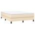 Estructura de cama box spring tela color crema 140x190