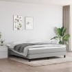 Estructura de cama box spring tela gris claro 160x200 cm