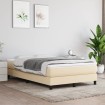 Estructura de cama box spring tela color crema 120x200 cm