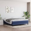 Estructura de cama box spring tela azul 160x200 cm