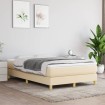 Estructura de cama box spring tela color crema 120x200 cm