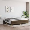 Estructura de cama box spring tela marrón oscuro 200x200 cm