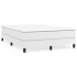 Estructura de cama box spring cuero sintético blanco 140x190