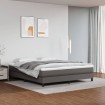 Estructura de cama box spring cuero sintético gris 160x200 cm