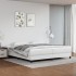 Estructura de cama box spring cuero sintético blanco 200x200