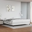 Estructura de cama box spring cuero sintético blanco 200x200 cm