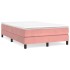 Estructura de cama box spring terciopelo rosa 120x200