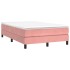 Estructura de cama box spring terciopelo rosa 120x200