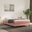 Estructura de cama box spring terciopelo rosa 140x190 cm