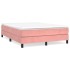 Estructura de cama box spring terciopelo rosa 140x190