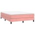 Estructura de cama box spring terciopelo rosa 140x190