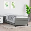 Estructura de cama box spring tela gris oscuro 90x190 cm