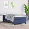 Estructura de cama box spring tela azul 90x190 cm