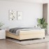 Estructura de cama box spring tela color crema 160x200