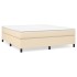 Estructura de cama box spring tela color crema 160x200