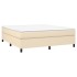 Estructura de cama box spring tela color crema 160x200