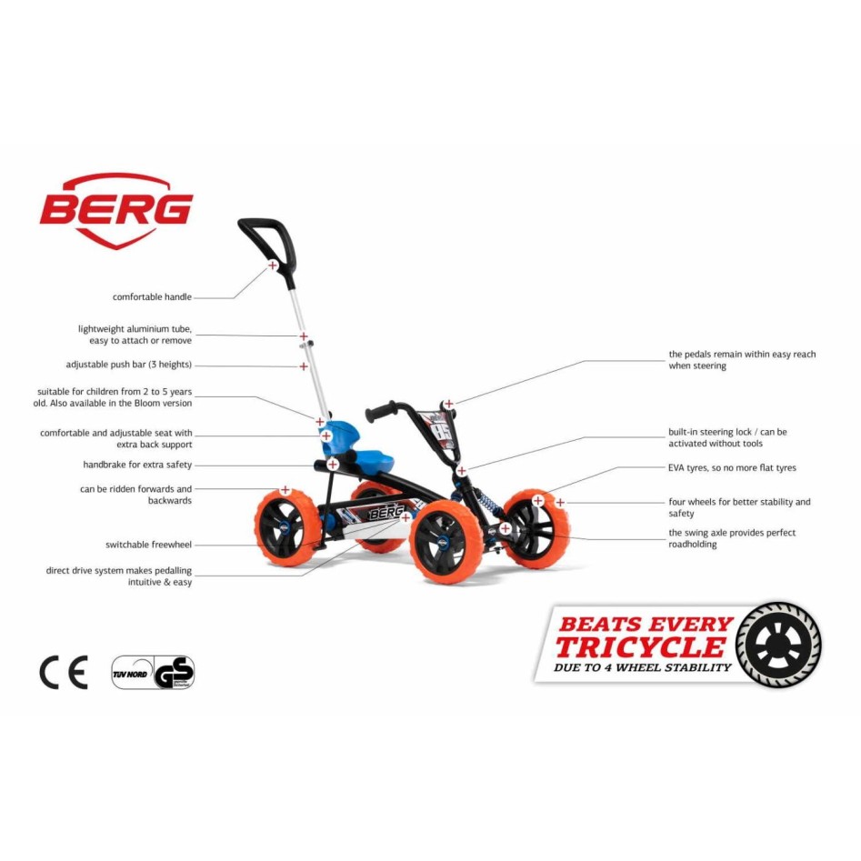 Coche de pedales Evolutivo Berg Buzzy Nitro 2 en 1