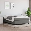 Estructura de cama box spring tela gris oscuro 140x200 cm