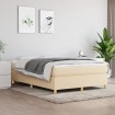 Estructura de cama box spring tela color crema 140x200 cm