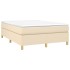 Estructura de cama box spring tela color crema 140x200