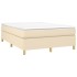 Estructura de cama box spring tela color crema 140x190