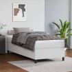 Estructura de cama box spring cuero sintético blanco 80x200 cm