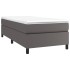 Estructura de cama box spring cuero sintético gris 100x200