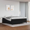 Estructura de cama box spring cuero sintético negro 180x200 cm