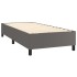 Estructura de cama box spring cuero sintético gris 90x200